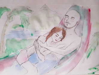 Tropical country cuddling